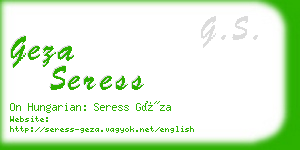 geza seress business card